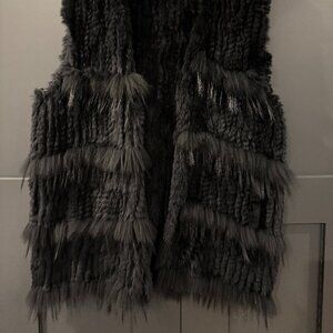 Heartloom Black Rabbit Vest